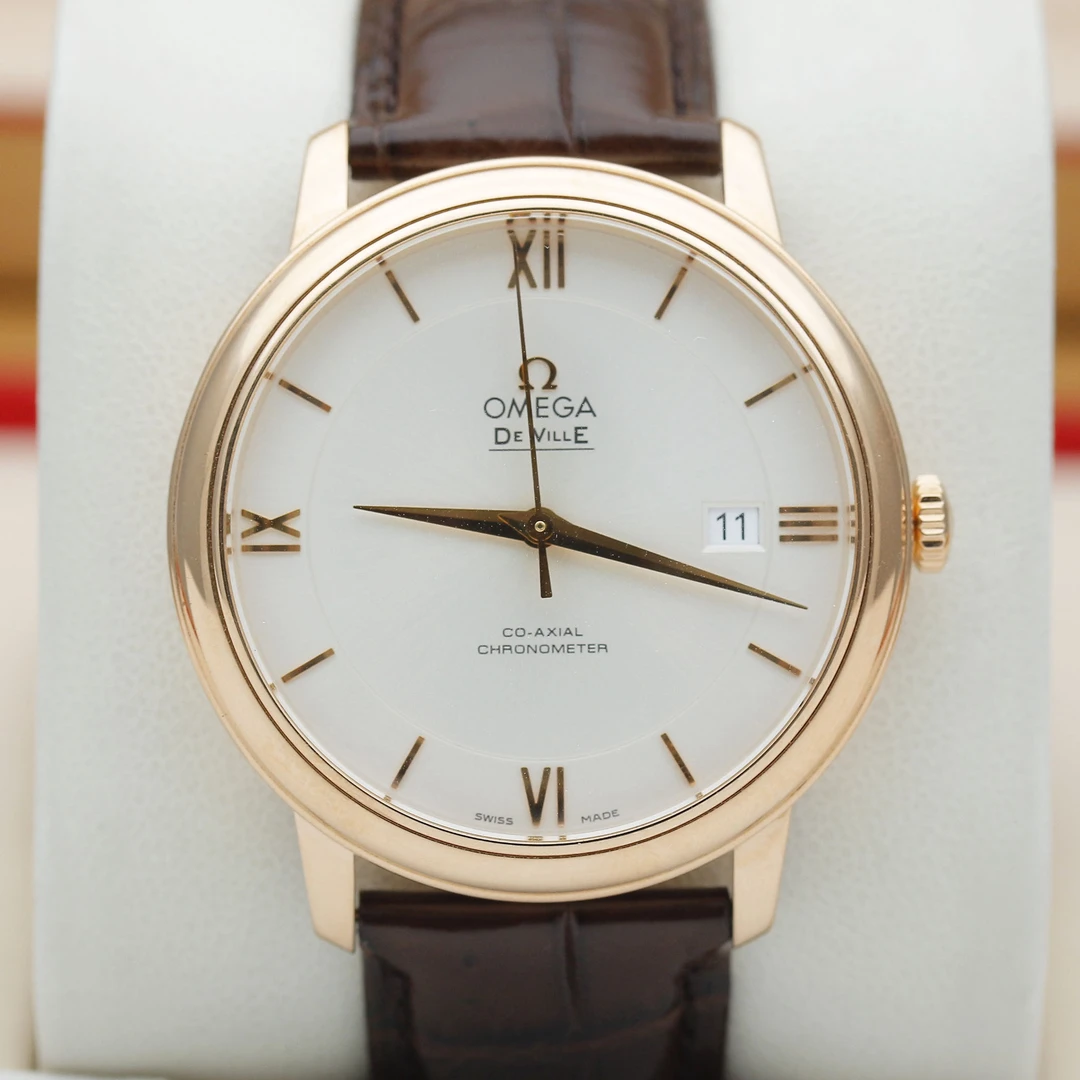 99新 Omega/欧米茄 碟飞系列40mm玫瑰金自动机械白盘男士经典