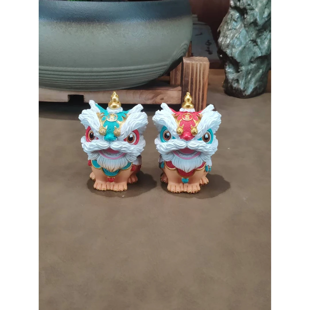 醒狮摆件（一对）D064