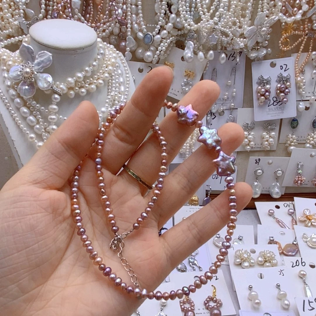 淡水珍珠手绳银S925镶嵌星*