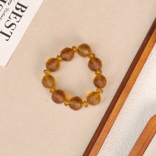 手链 LZ4965-1琥珀流光色切面磨砂满串手串