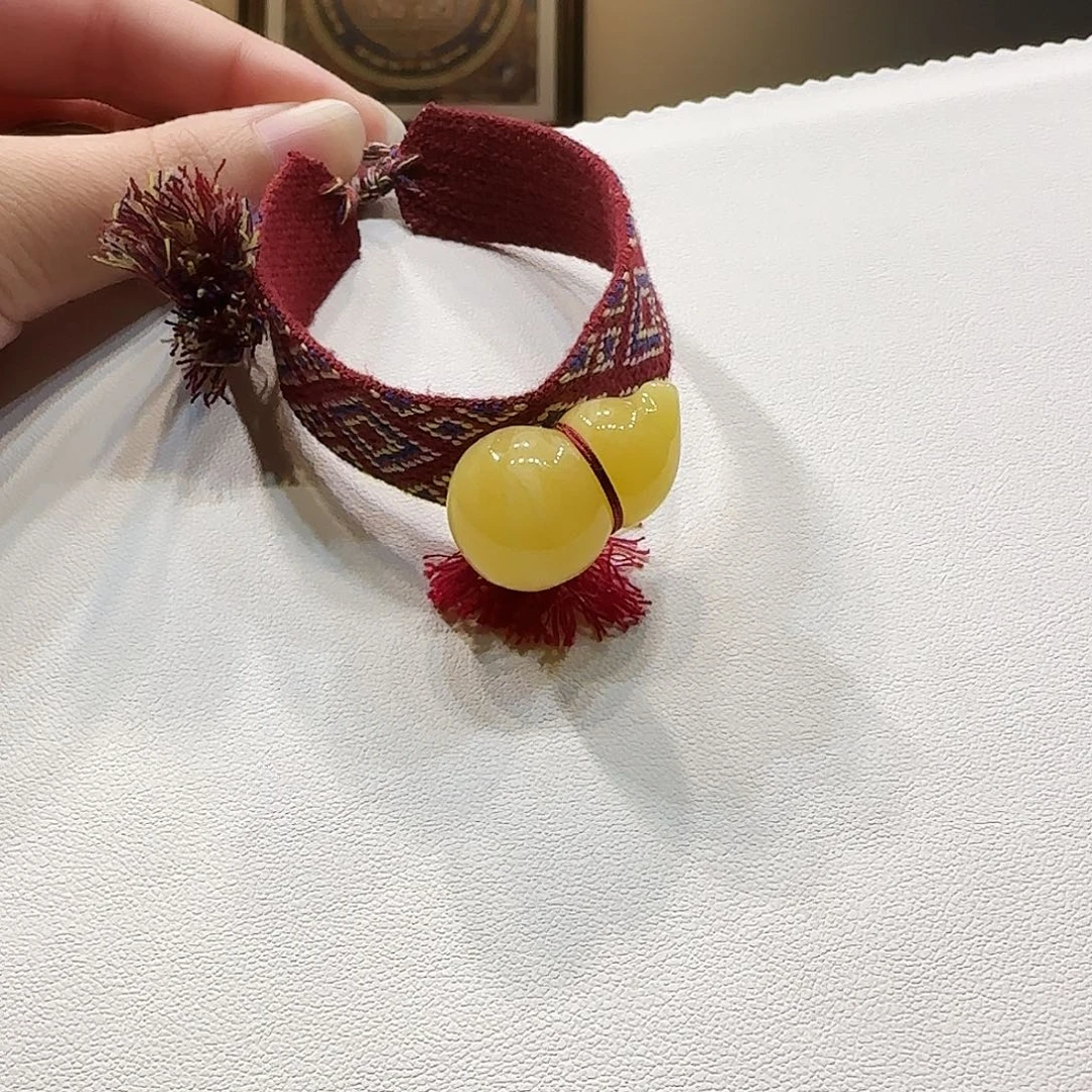 蜜蜡未镶嵌手绳蜜蜡葫芦