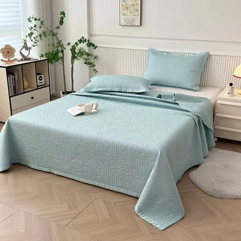 【博雅家】韩系简约纯色兰精天丝双面全棉床盖 可机洗不型