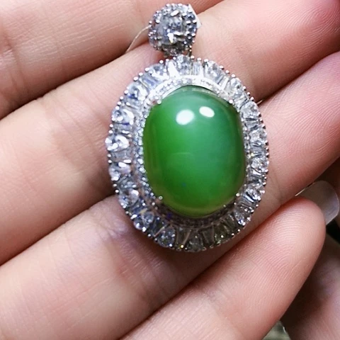 和田玉戒指银S925镶嵌