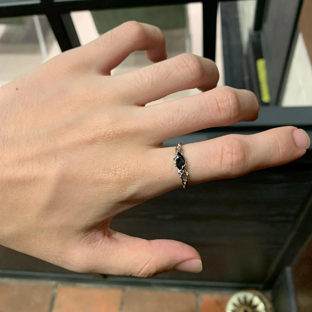 925银戒指 KUC原创枯枝戒指男女尾戒小众设计感开口可调节