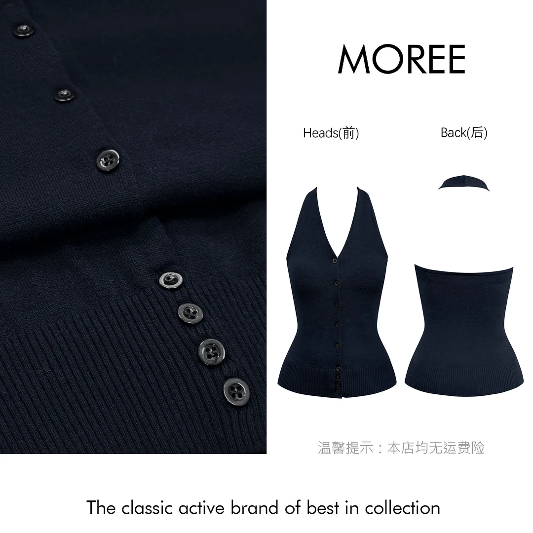 【MOREE】m'inscire小众薄针织挂脖上衣-10971