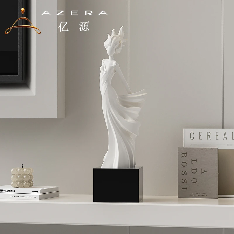 高级感艺术人物摆件玄关客厅酒柜样板房雕塑软装办公室展示柜饰品