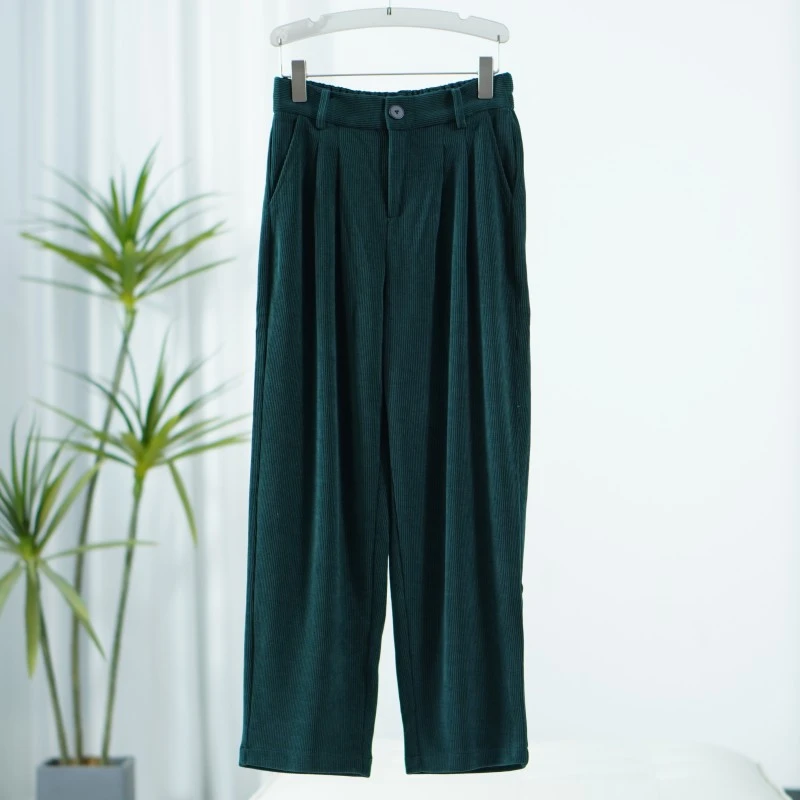 【诗M】O-417  女装秋冬欧棉绒哈伦裤绿色2526019