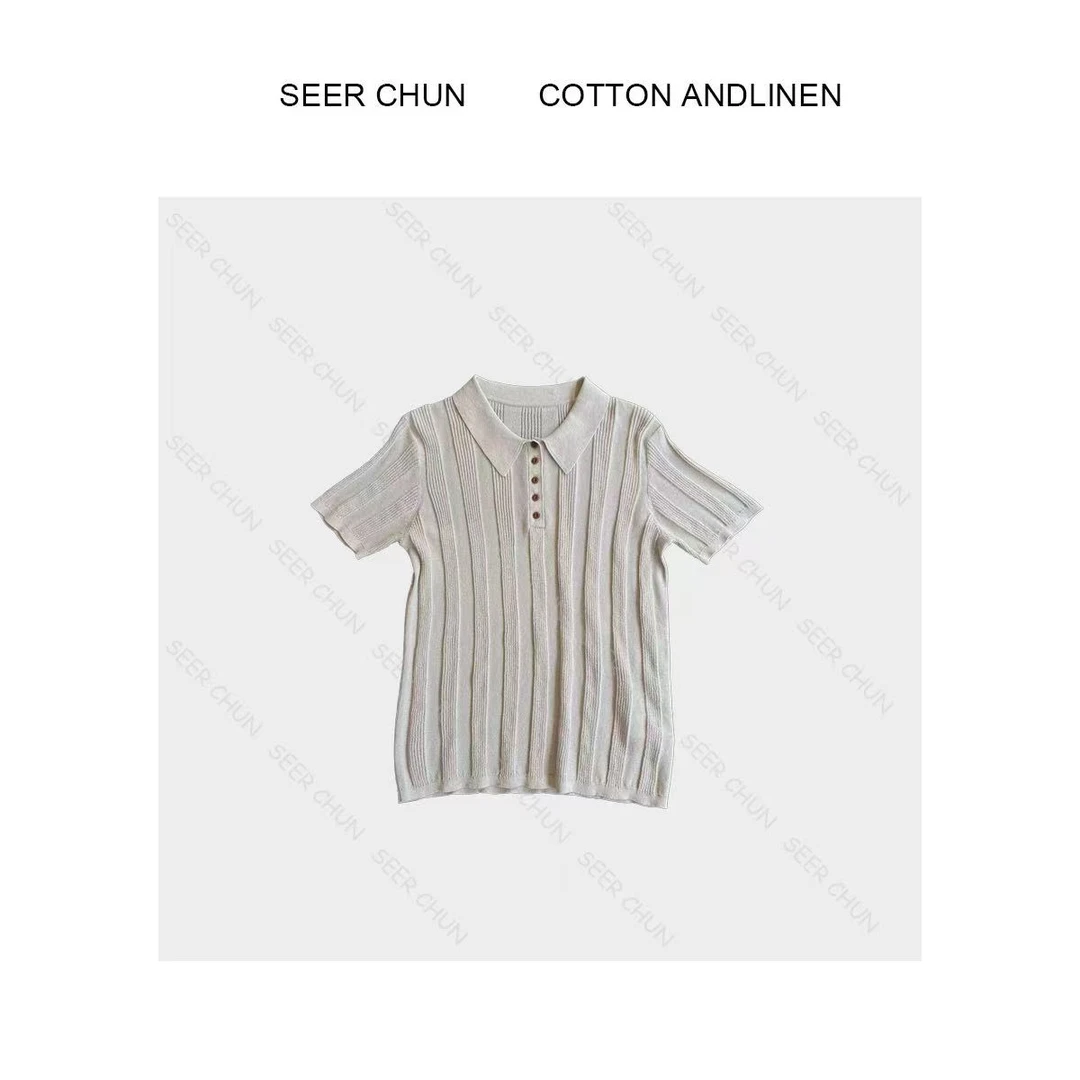 【纯纯女装】 SEER CHUN高品质翻领和纸上衣 52254