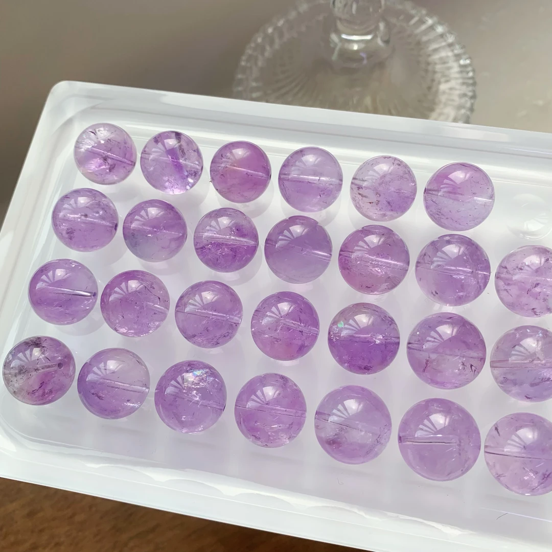DZ35天然水晶玫瑰精品薰衣草紫紫阿塞散珠大颗粒单珠多样性发一