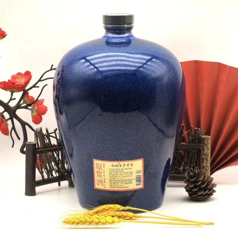 年宜店外店纯粮酒 蓝色坛装 优级浓香型白酒52度2500ml*1