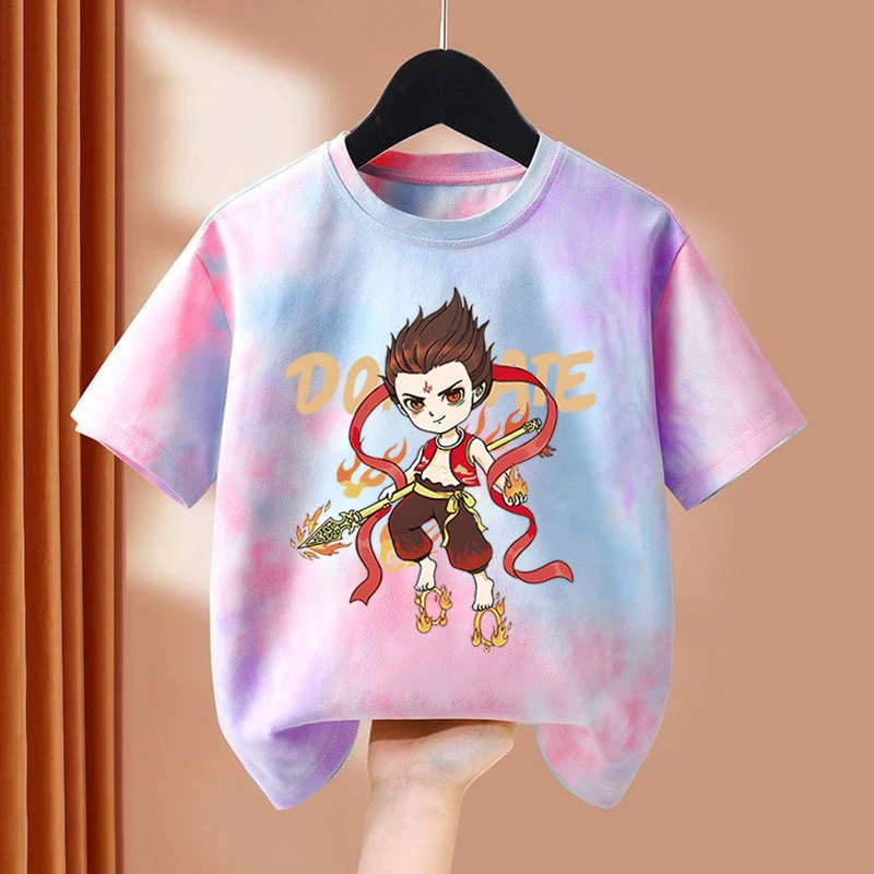 【2025爆款】哪吒敖丙夏季款亲子男女童圆领宽松休闲百搭短袖上衣