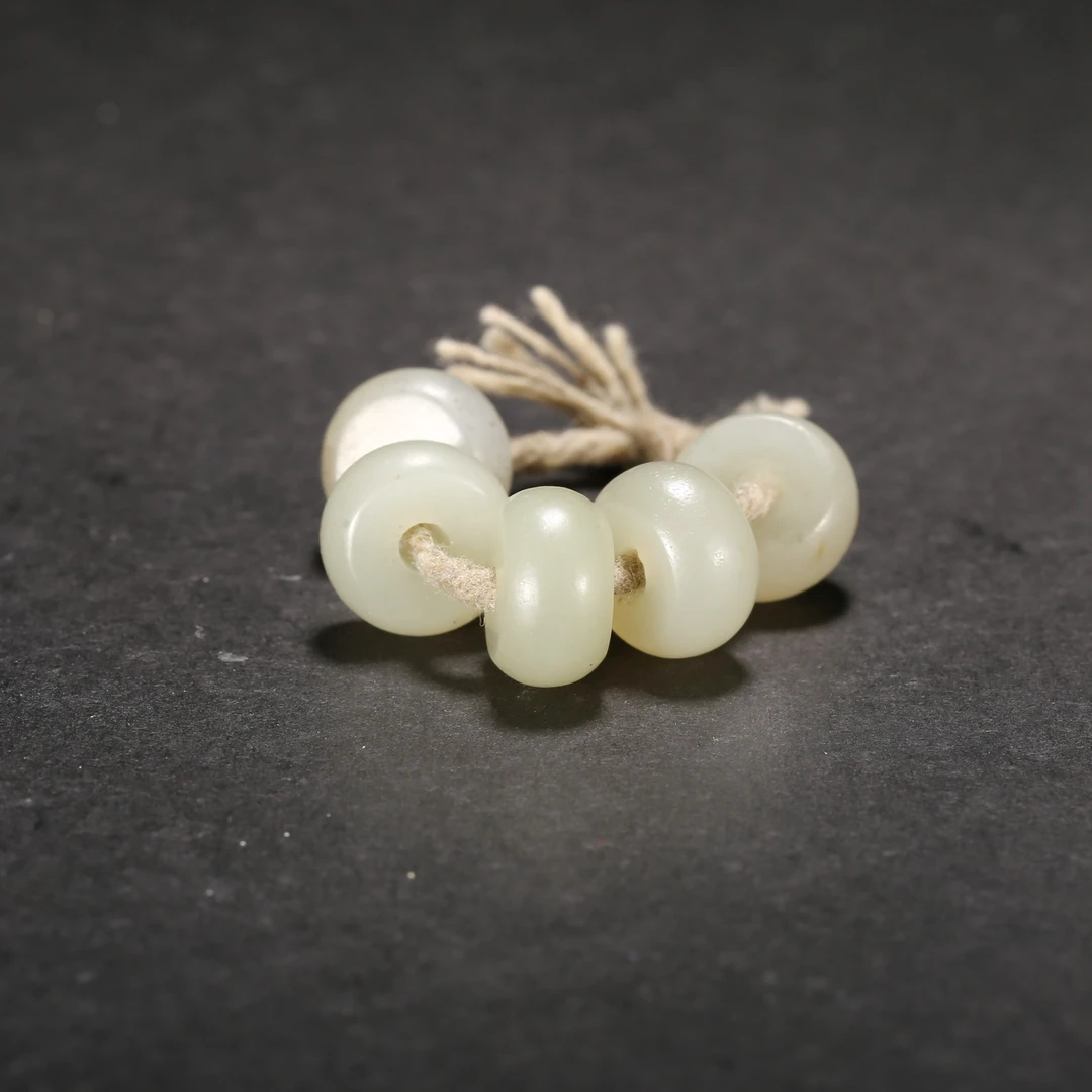 清代*白玉算盘珠一组/09JTY3027/和田玉【北京文博】