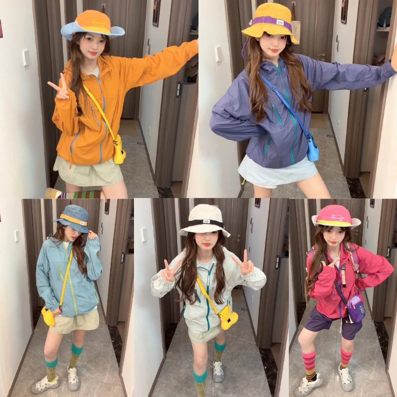 “冰川呼吸孔” UPF50+夏季轻薄宽松潮流男女同款原纱糖果色防晒衣