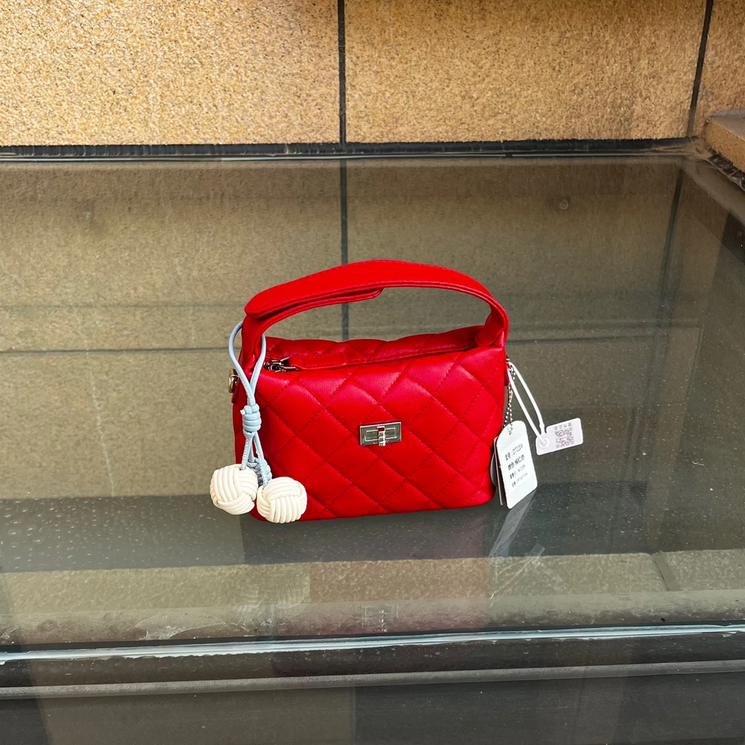 广州专柜· 经典鱼子酱菱格手提小方包斜挎包轻奢