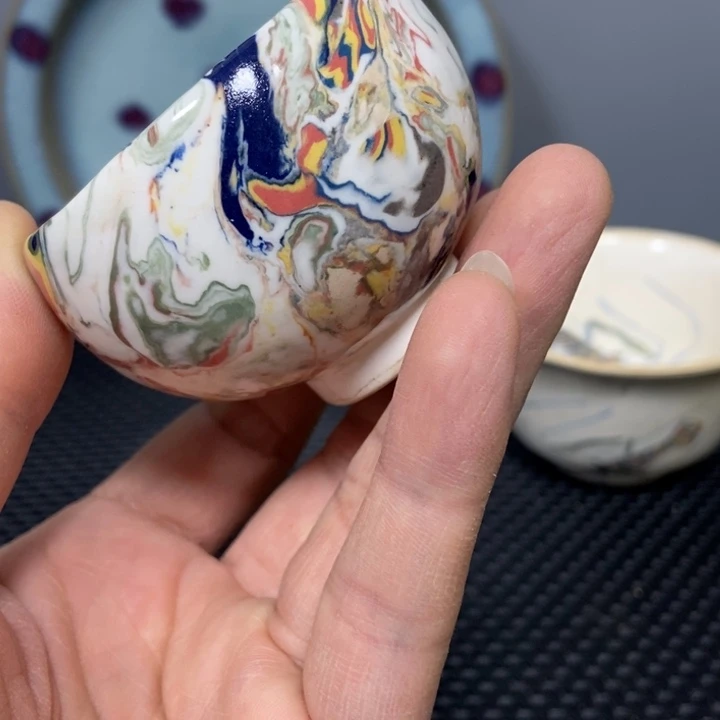 摆件李****)绞胎摆件器型规整