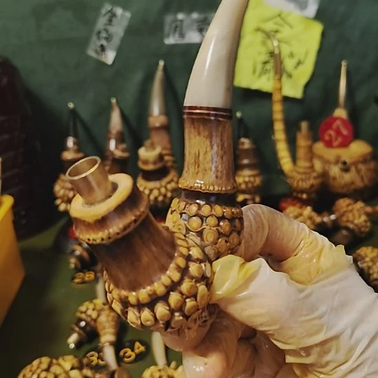 山***天贵州特色竹根烟斗工艺品手把件