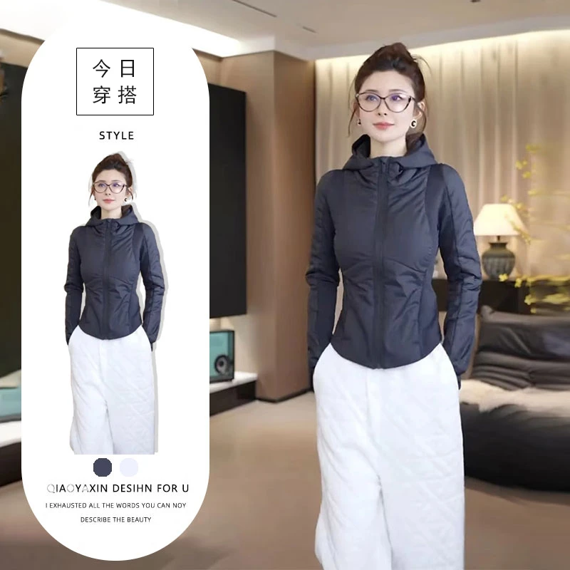 时尚休闲运动风秋装穿搭女新款收腰显瘦拉链开衫连帽上衣裤子套装