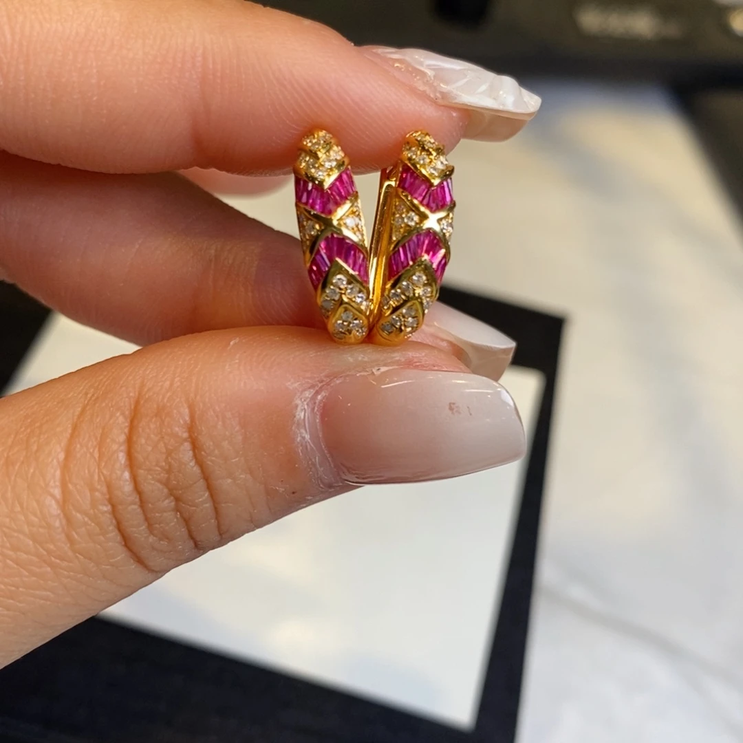 钻石耳饰18K金镶嵌设计款耳包（搭甜甜圈，轮胎圈