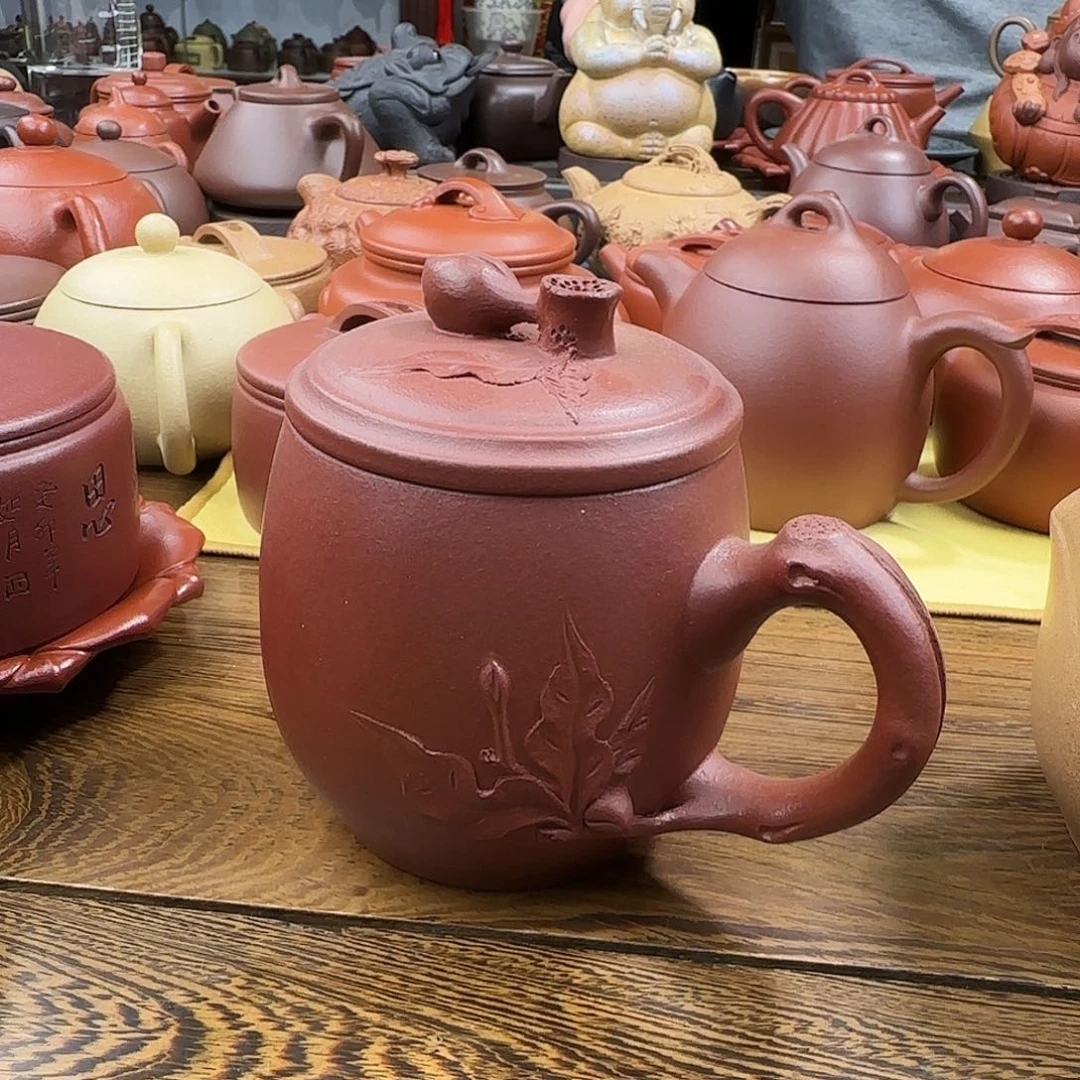 紫砂茶壶盖杯紫泥