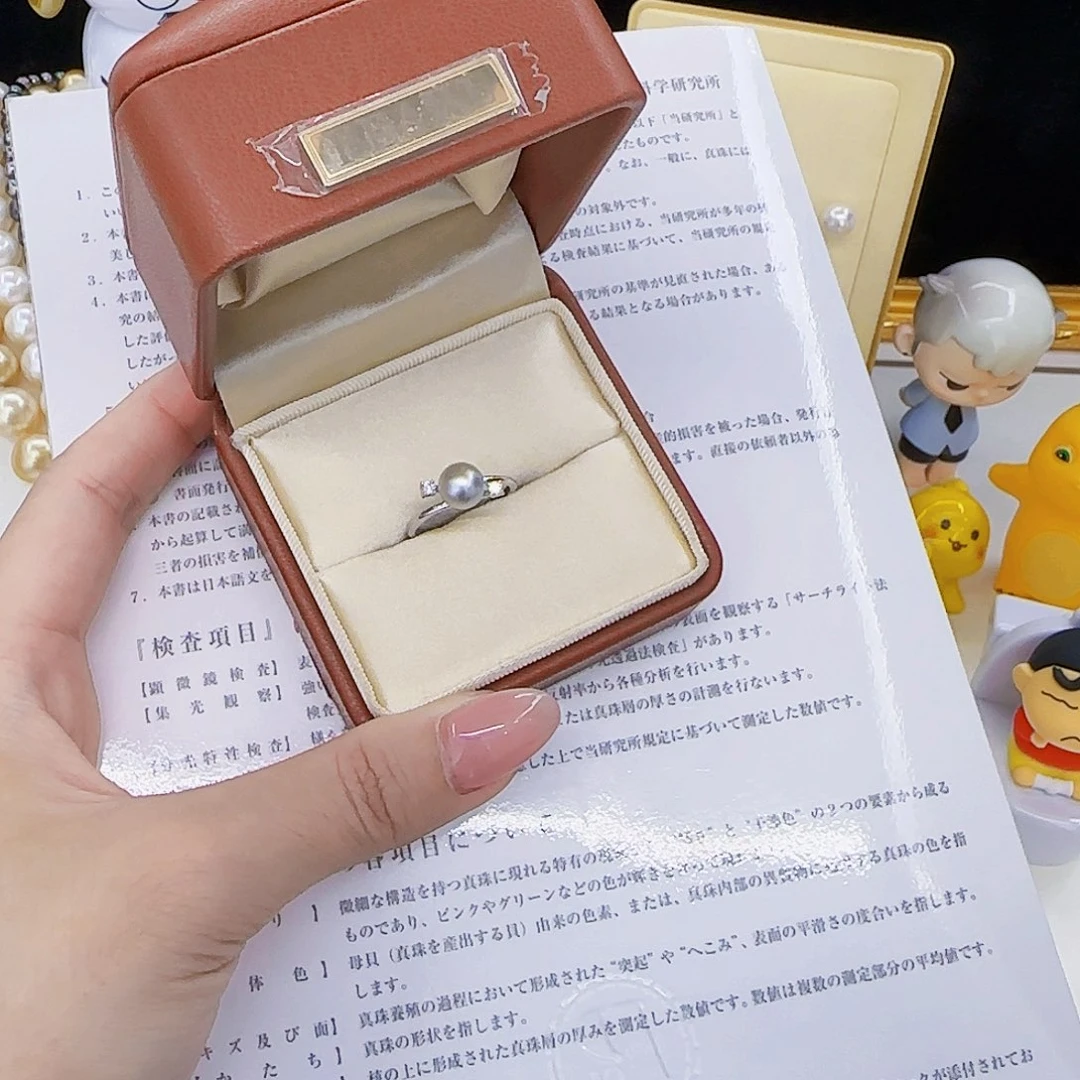 海水珍珠戒指银S925镶嵌