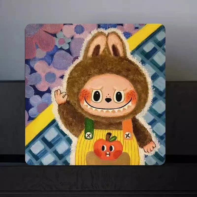 labubu手势ok小众治愈挂画客厅玄关卧室艺术卡通儿童房装饰画