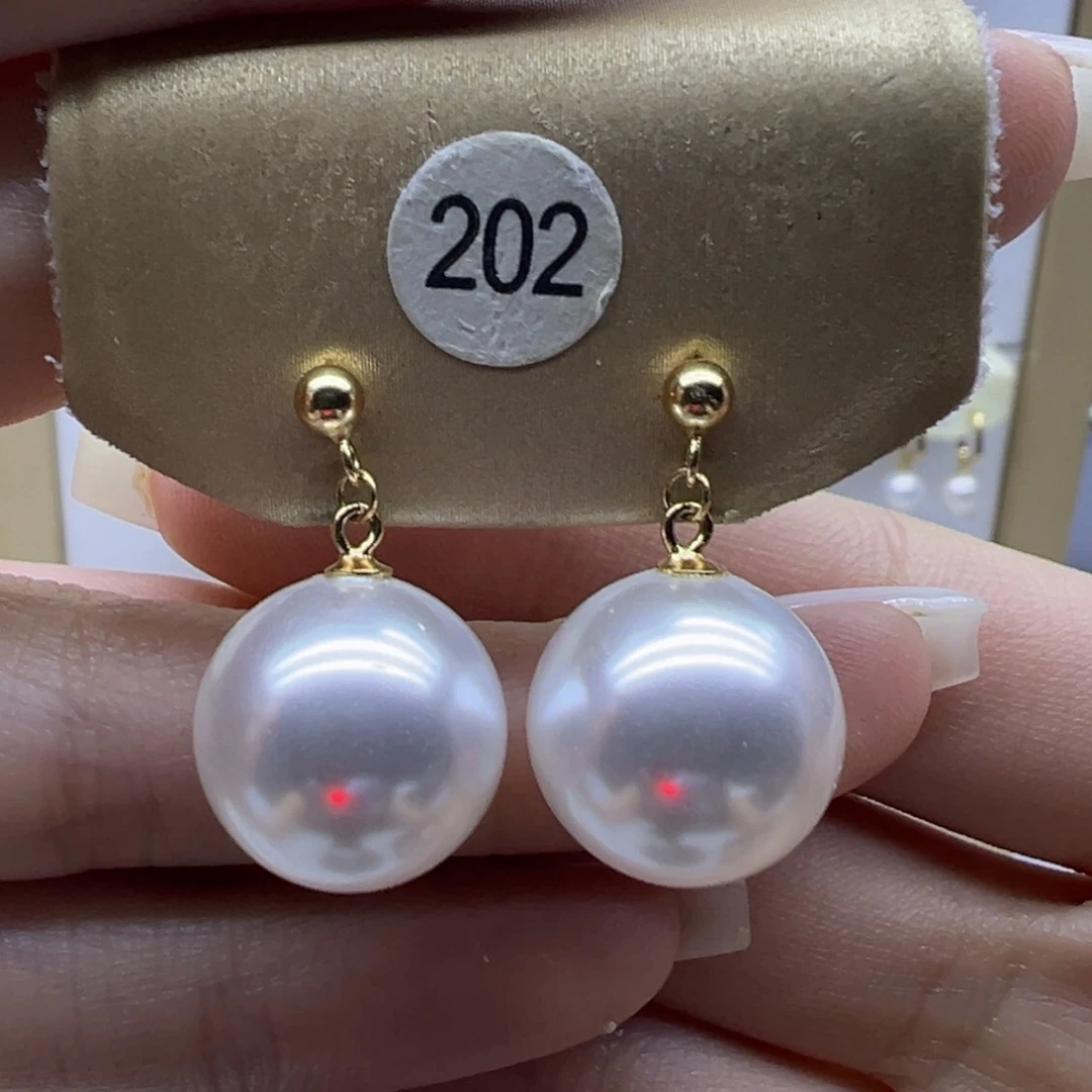 银S925镶嵌耳饰淡水珍珠