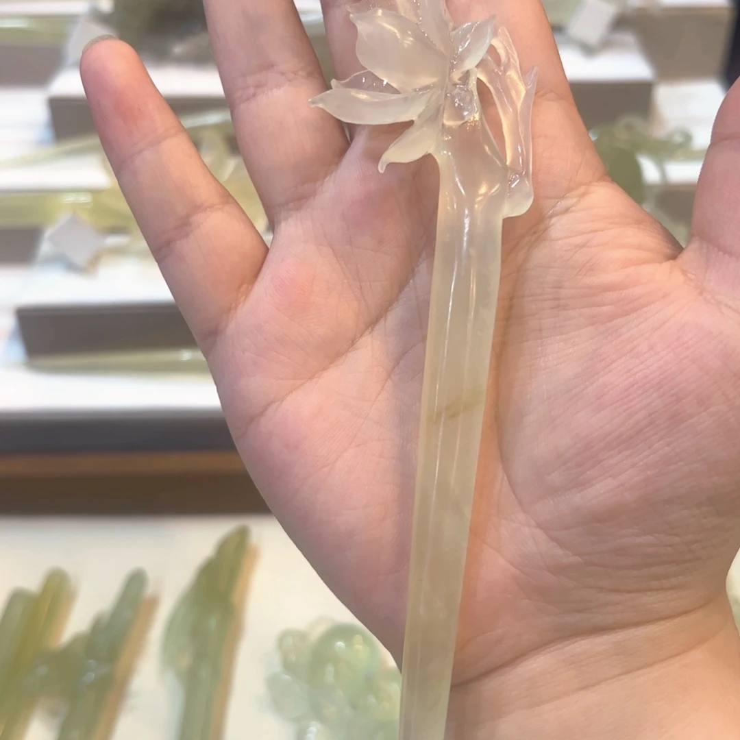 未镶嵌蛇纹石玉发簪