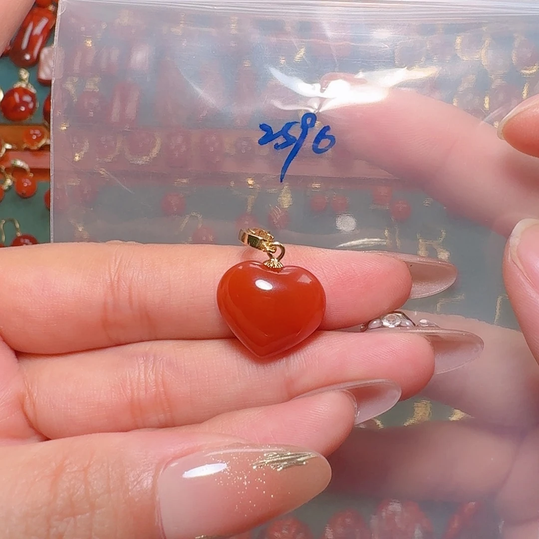 南红玛瑙银S925镶嵌吊坠