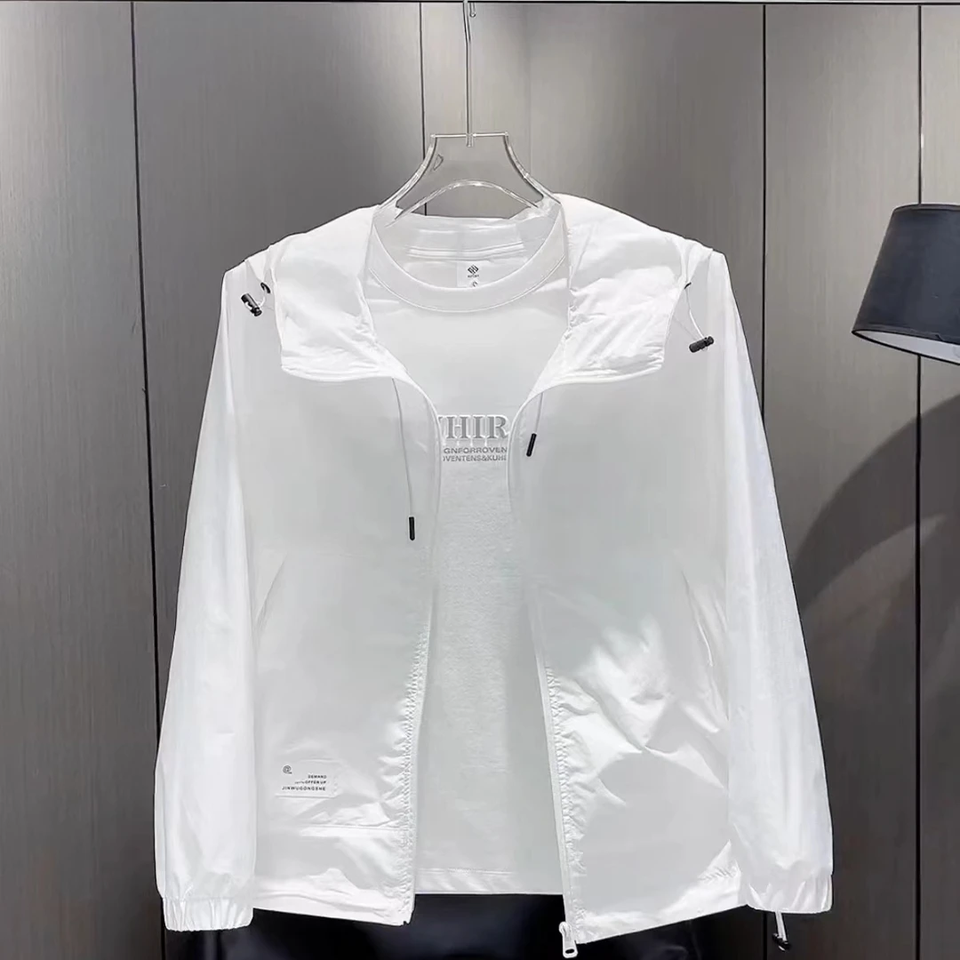 2025夏季男士休闲连帽透气薄款夹克户外潮流时尚男女款防晒服外套