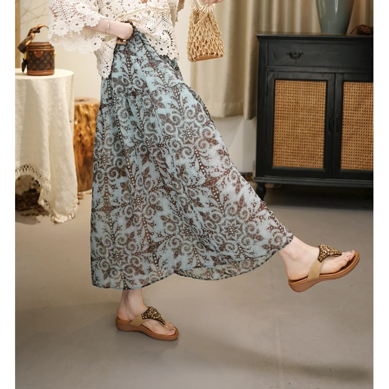 唐乐乐｜25new夏季小众设计碎花染色百搭显瘦松紧腰半身裙 BF1410