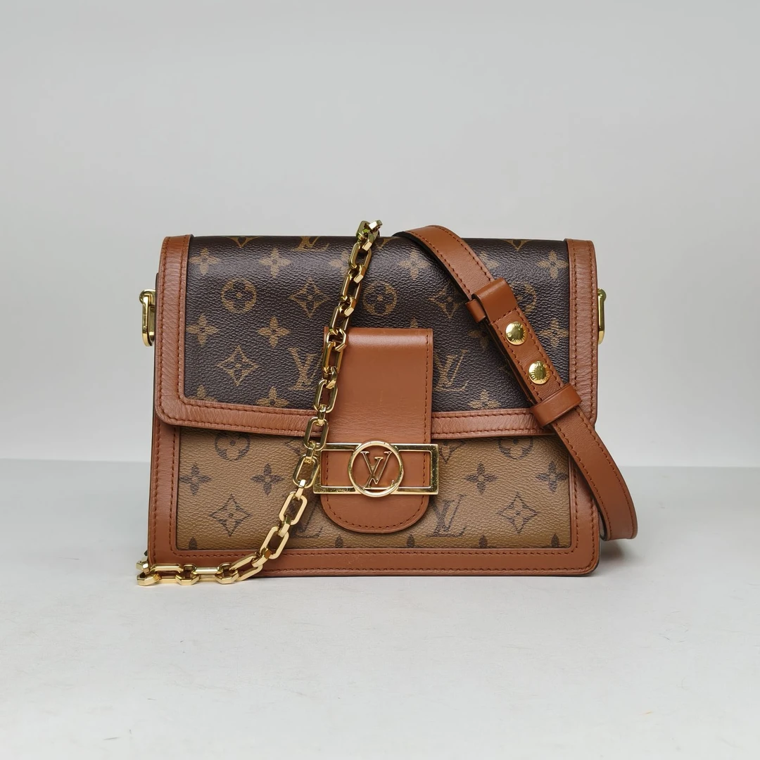95新 LouisVuitton/路易威登 【黑黑】达芙妮 中号 老花 斜挎包