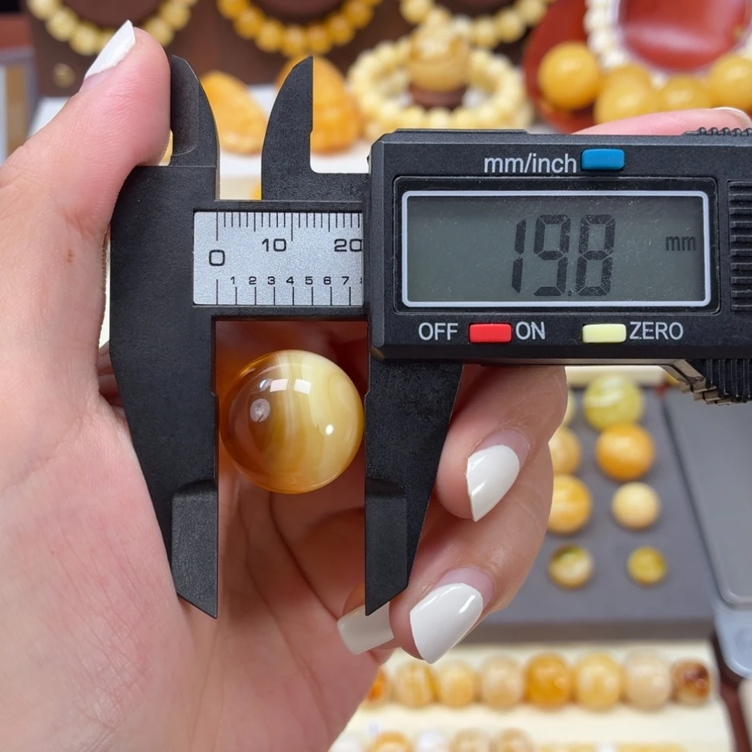 琥珀未镶嵌裸石焦皮19.8mm