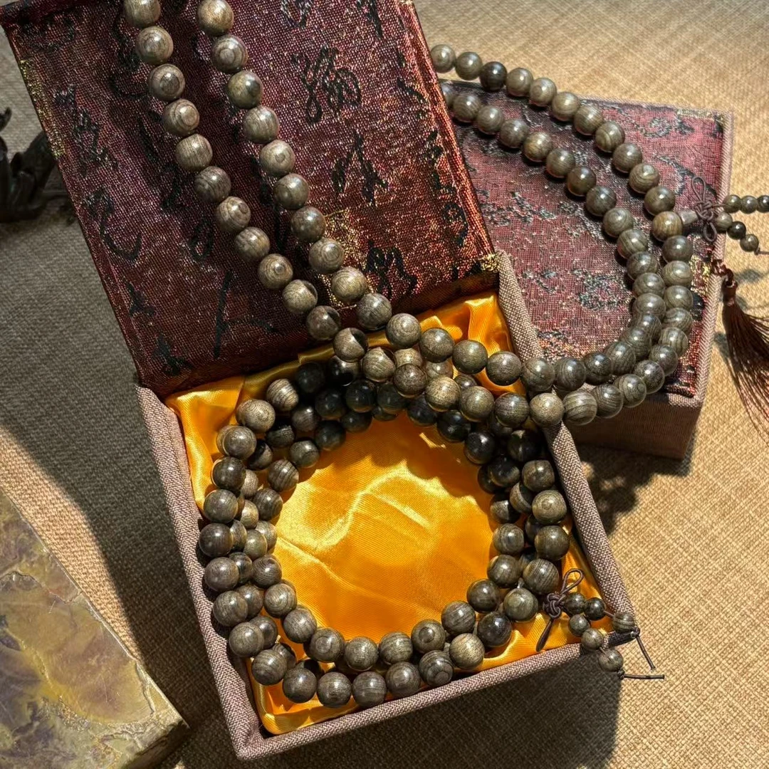 金丝楠阴沉木手持文玩串珠素雅古风男女款尺寸1.0