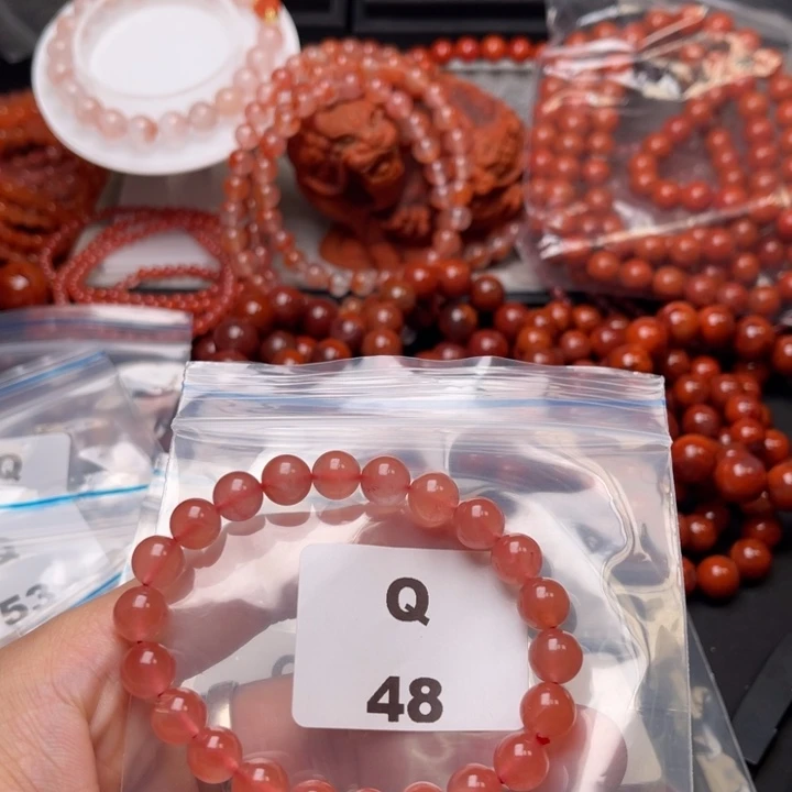 南红玛瑙未镶嵌多样性发货默认微瑕称重8mm