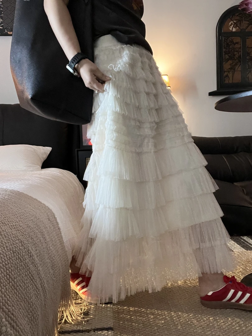 【Miss 程】2025春款层叠花边半裙