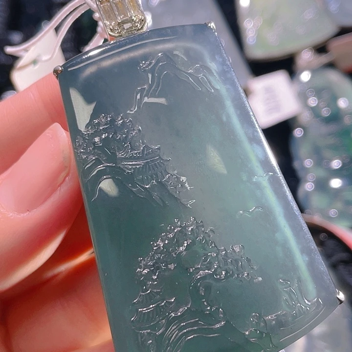 翡翠颈饰银S925镶嵌10，