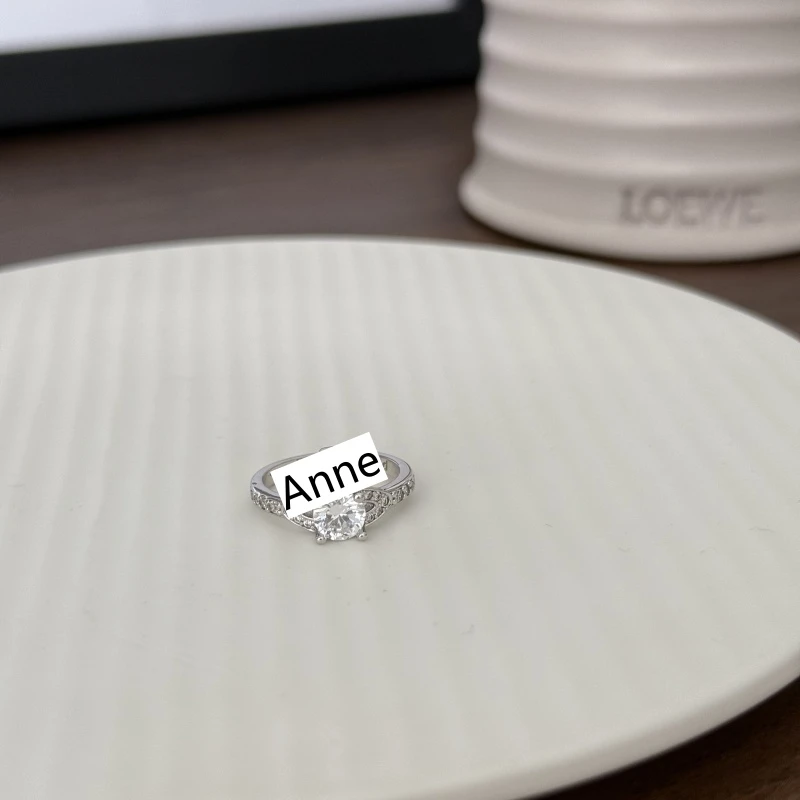 铜合金戒指 土星镶锆几何十字架精致戒指【J235】