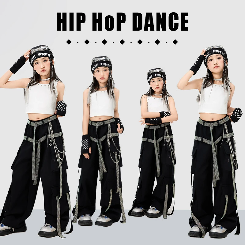 女童爵士舞服装六一儿童表演服装酷帅女孩hiphop演出服少儿练功服