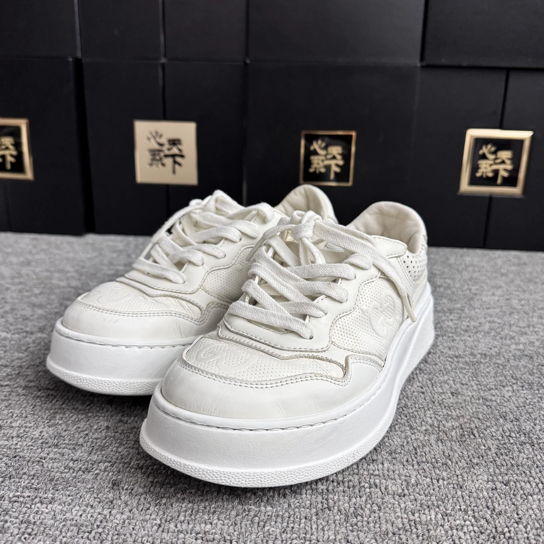 95新 GUCCI/古驰 白色满印饼干鞋37码ysc3218