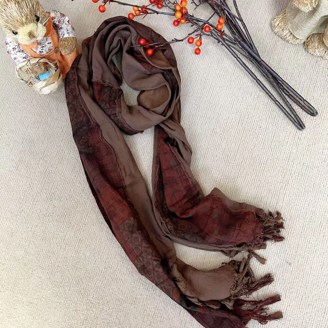 FF双层沙麻辫子围巾