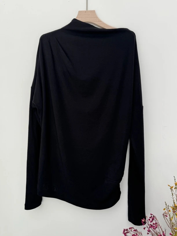 25年春季气质时尚百搭遮肉绵羊毛T恤