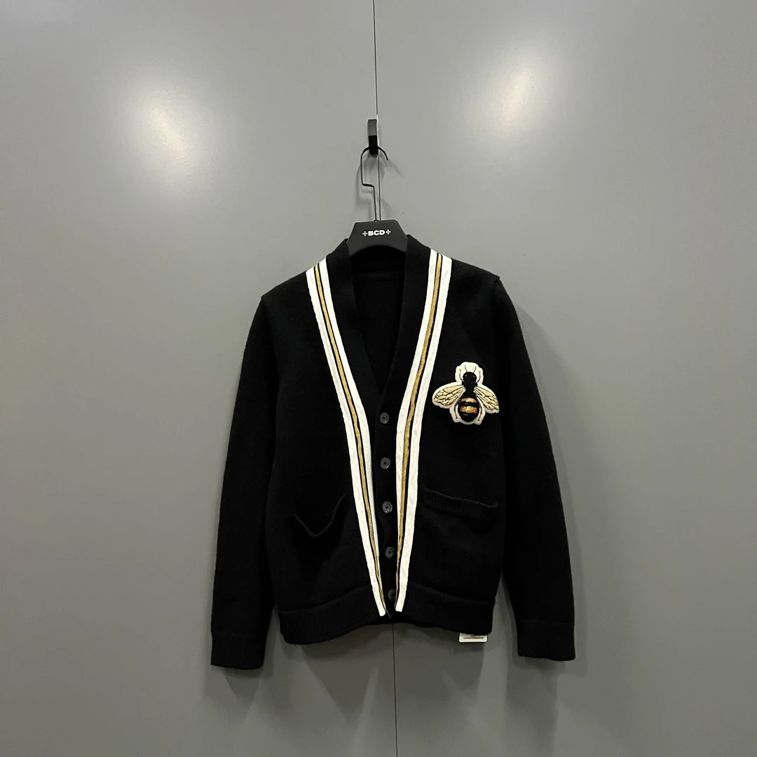 95新 GUCCI/古驰 kk 小蜜蜂开衫 S码/95新/006510无领