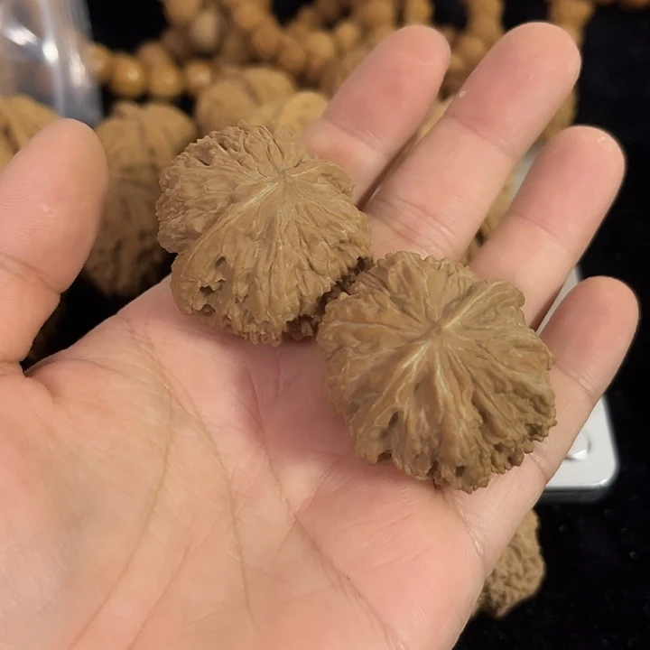 文玩核桃把件36左右微微瑕137狮子头，编号010