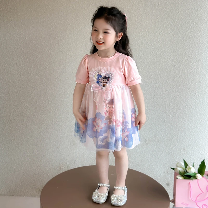 哪吒服装儿童公主裙子夏季女童连衣裙2025新款洋气纱裙宝宝礼服裙