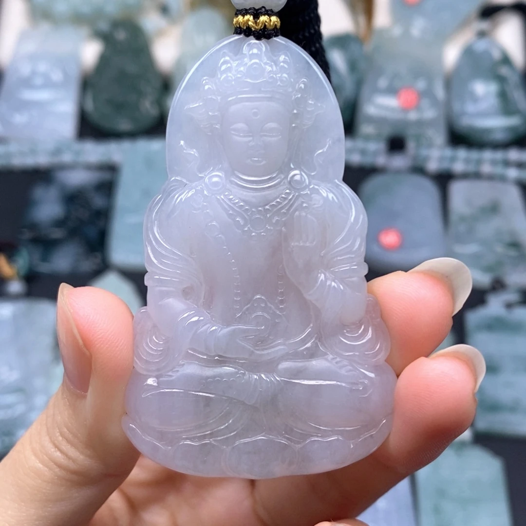 翡翠未镶嵌颈饰度母