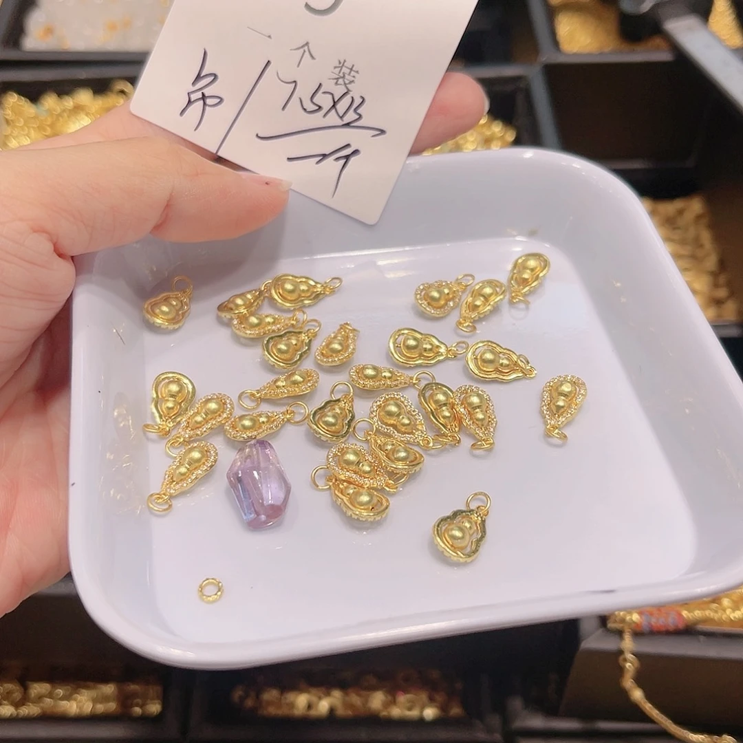 水晶珠宝半成品银S925镀金镶嵌9