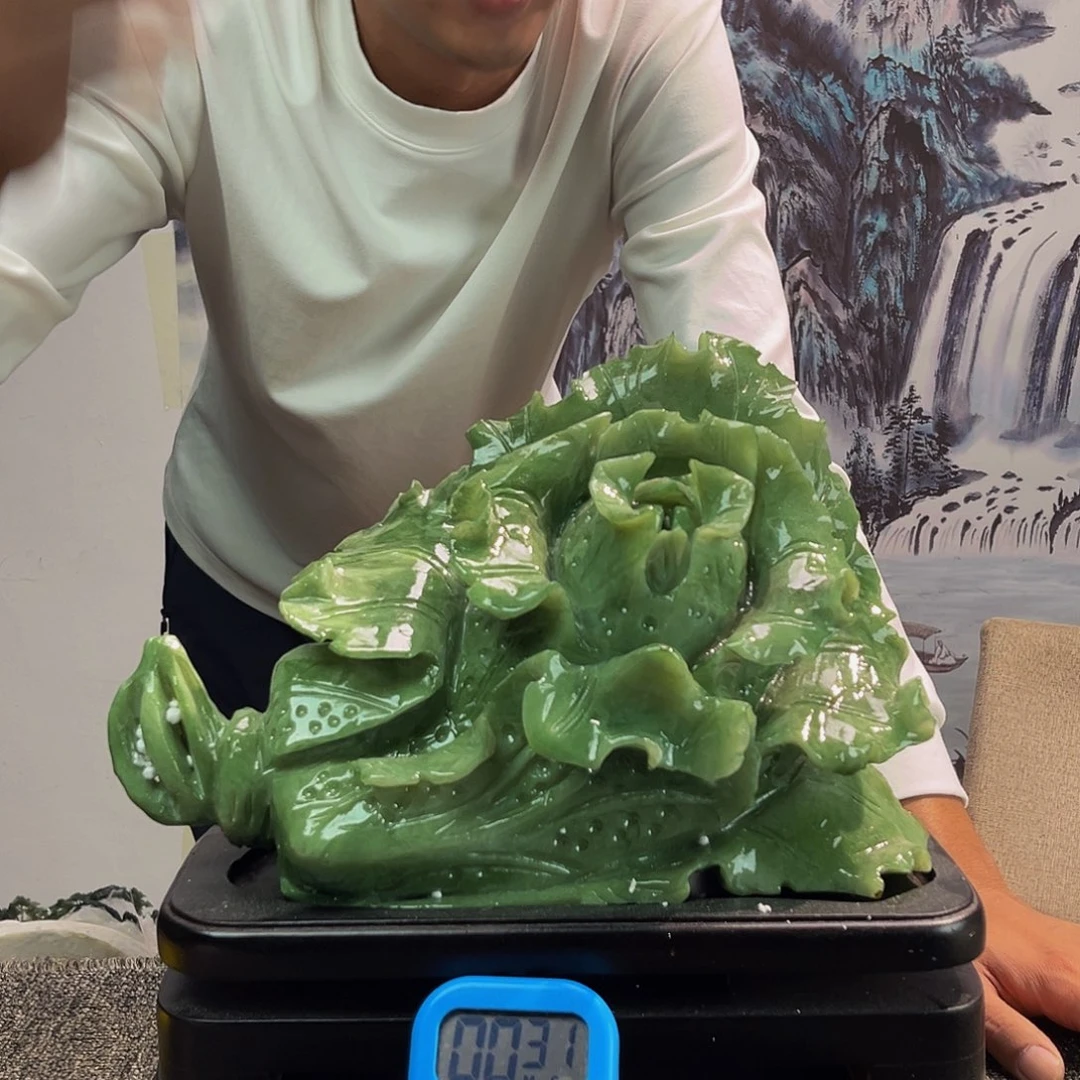 冬***冬玉玉摆件绿色带底座