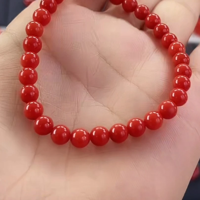 天然宝石红珊瑚手串