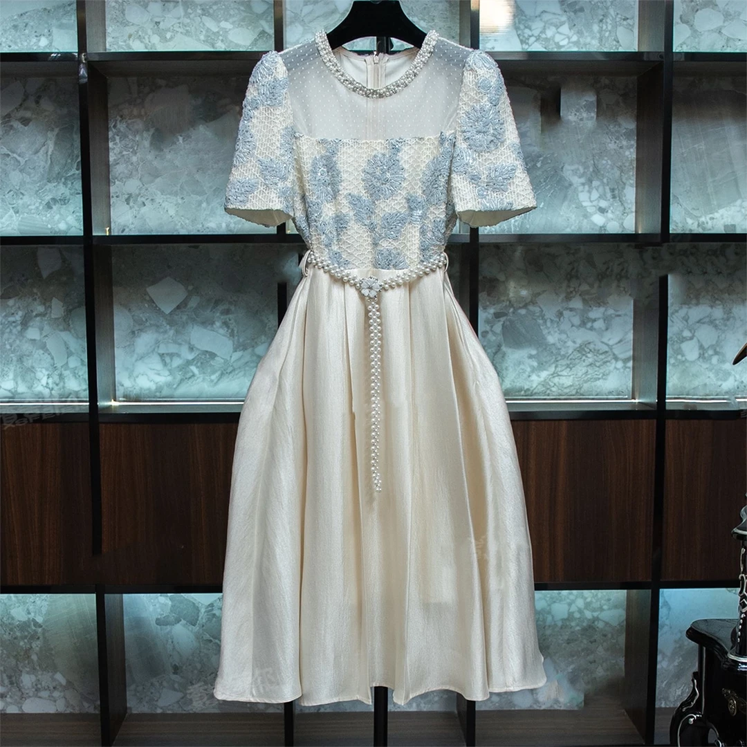 【大涛家—大家闺秀】2025年夏季新款轻国风重工高级感拼接连衣裙