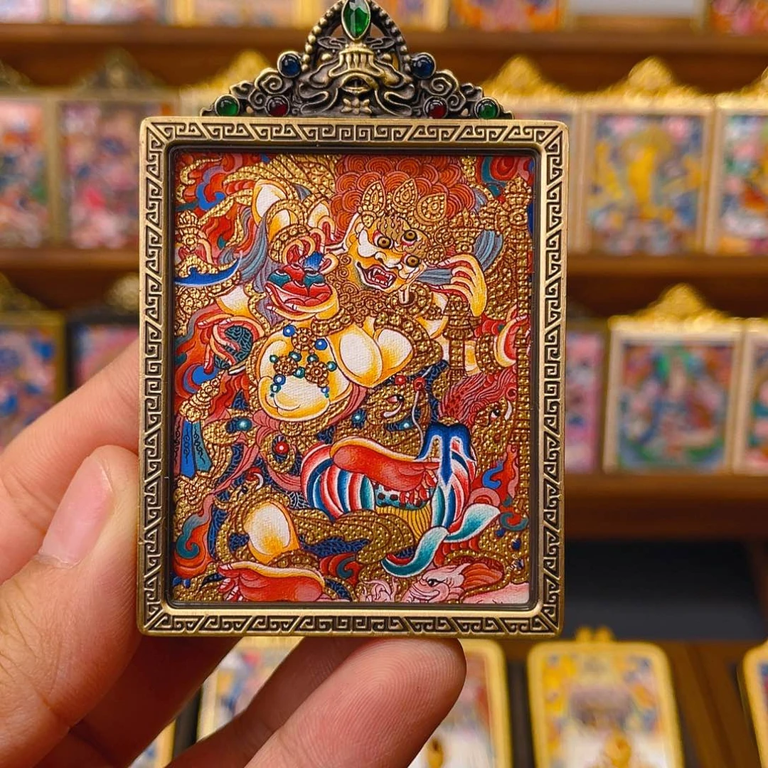 热贡小唐卡白六臂